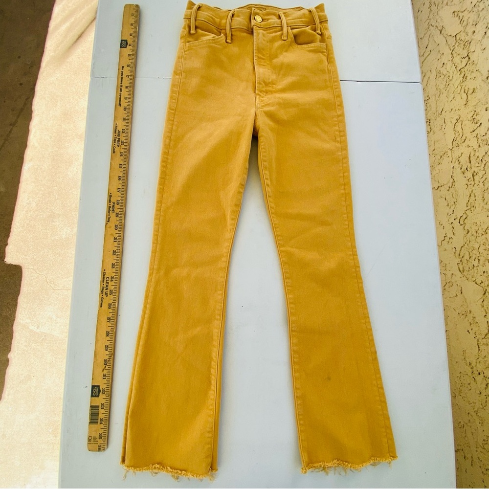 Mother hustler Mustard Yellow High-Waist Flare Jeans size 2 26